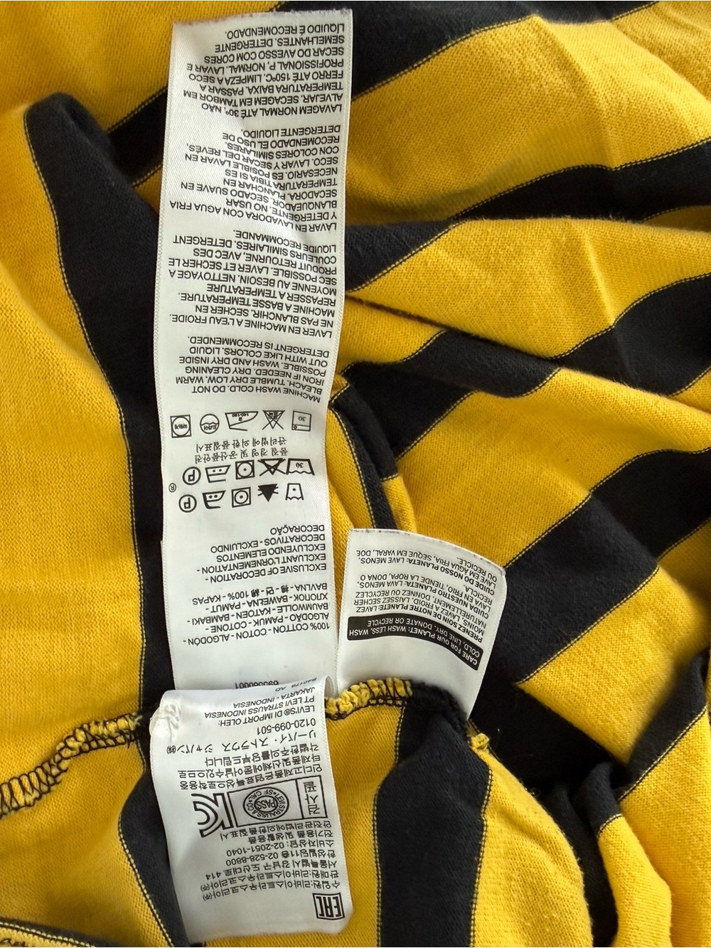 Levi's Cropped Yellow and Black Striped Long-Sleeve Rugby Top - Picture 6 of 6